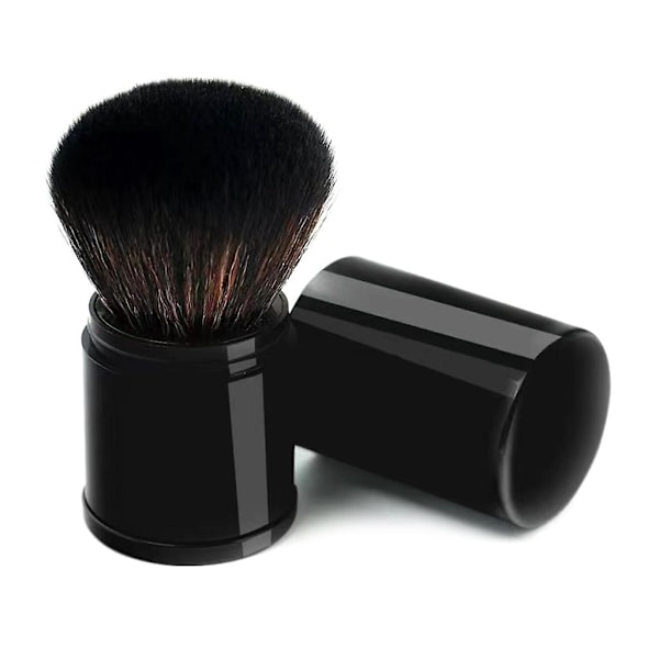 Retractable Mini Blush Brush Portable Travel Powder Brushes Black