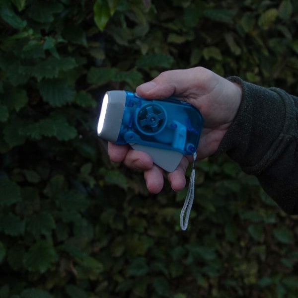Handpressfackla – Trädgårdsredskap -3 Led Dynamo ficklampa för camping, vandring, höst och överlevnad - Inga batterier krävs blue