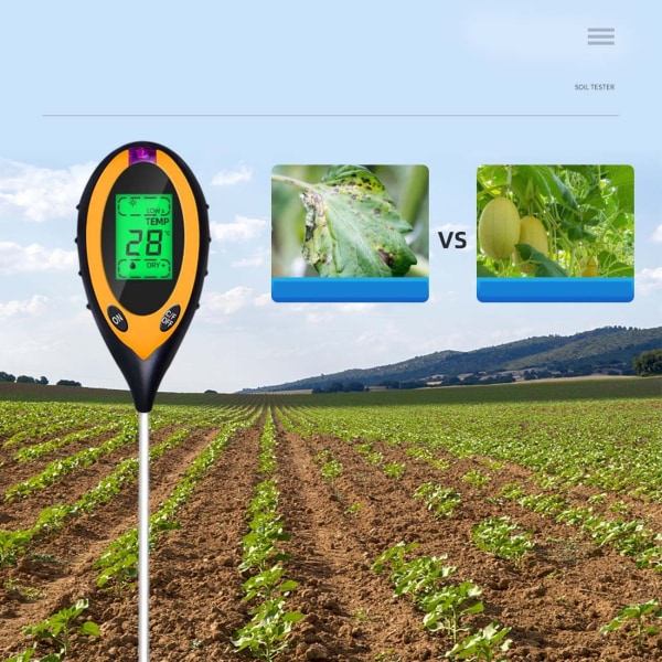 Jord pH-mätare, 4-i-1 jordfuktighet/ljus/pH/temperaturtestare Trädgårdsredskapssatser för växtvård, idealisk jordmätare