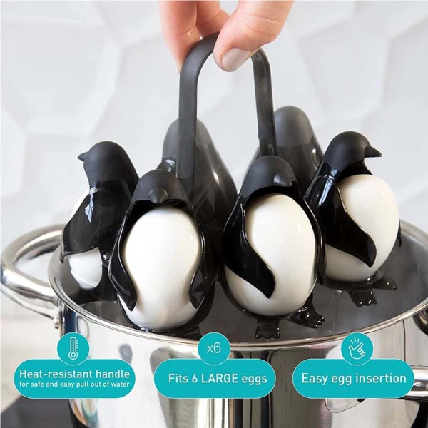Eleganta äggkoppar Penguin Äggställ Tre-i-ett Köksångkokare Äggpannor Äggångare Kreativ Penguin Äggförvaring