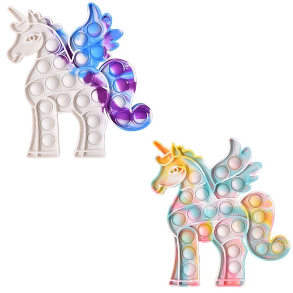 Unicorn Presents Push Pop Sensoriska silikonklämleksaker, ångestdämpande stress relief Födelsedagspresenter för vuxna och barn white pastel