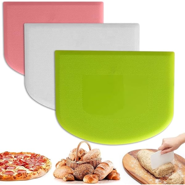 1 st Plast degskärare skrapa köksredskap för att baka bröd tårta dekoration Pizza bakverk smör (grönt och vitt) green 12*9.5cm