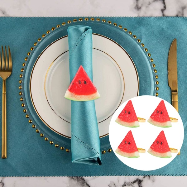 12st servettringar vattenmelon servetthållare Spännen för bordsdekorationer, legeringsservetthållare för bröllop, middagsdel
