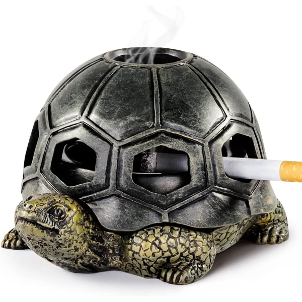 Sköldpadda askfat för cigaretter, kreativ sköldpadda askfat Handdekoration för hemmakontors uteplats