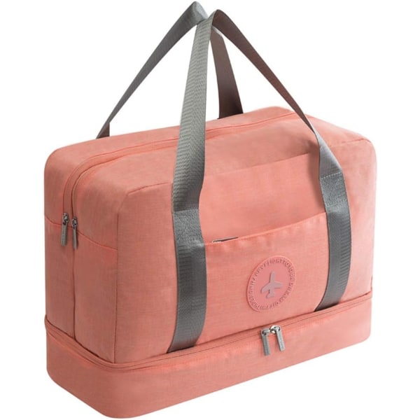 Vattentät gymväska Duffle Bag Reseväska övernattningsväska Dry Wet Separation Weekender Handväska Sport Fitness Swim Tote Bag（1st pink