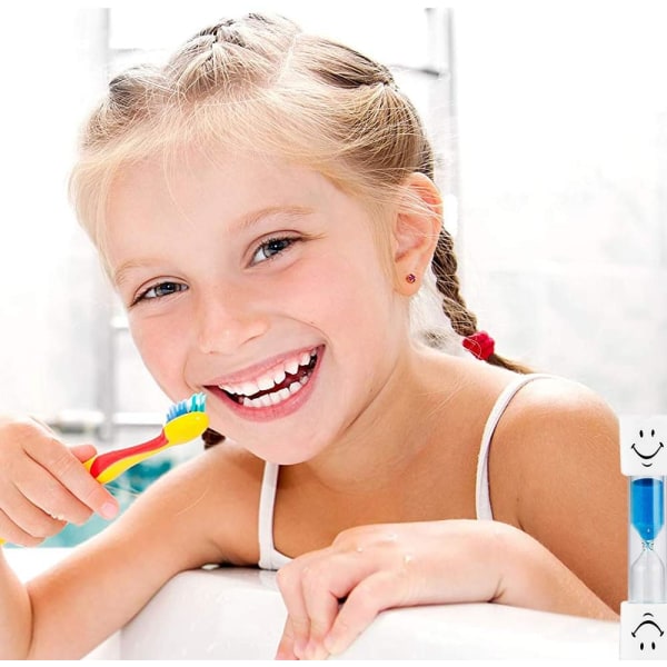 3 st borsttimer, 3 minuters tandtimglas för barn, tandborstningssandtimer