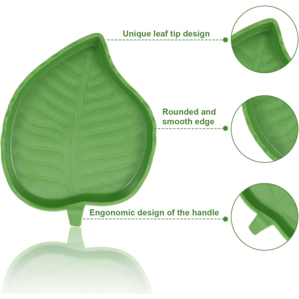 2 st Blad Reptil Mat Skål Tallrik Skål för Sköldpadda Majsorm Kryp Husdjur Dricka och Äta, 2 Storlekar S and L