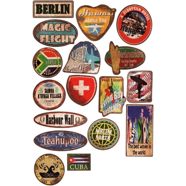 Vinyl vintage stämpel klistermärken Retro rese klistermärken Vattentät dekaler klistermärke för bagage skateboard Laptop resväska Stic