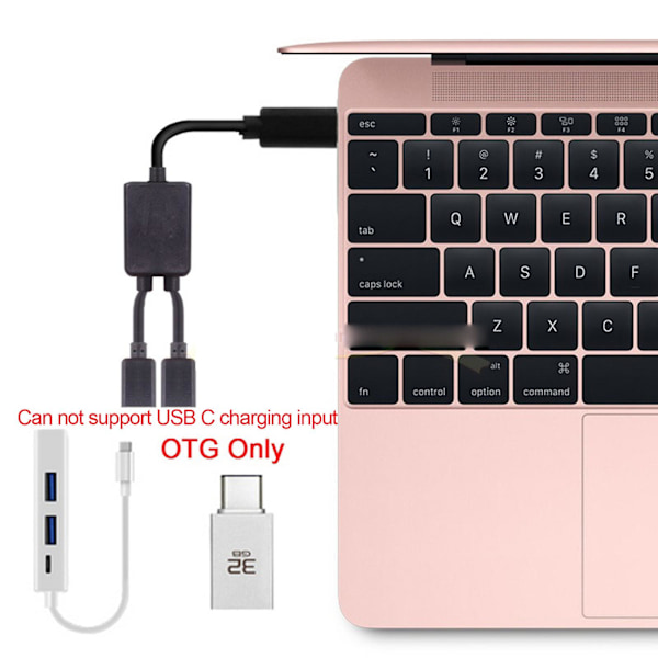 Typ C hane till dubbla USB C hona splitter-konverterhubbadapter Da