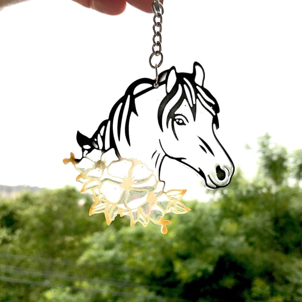 Gör-det-själv glänsande glänsande hästhuvud Nyckelring Form Berlocker Mould Resin Epoxi Smycken