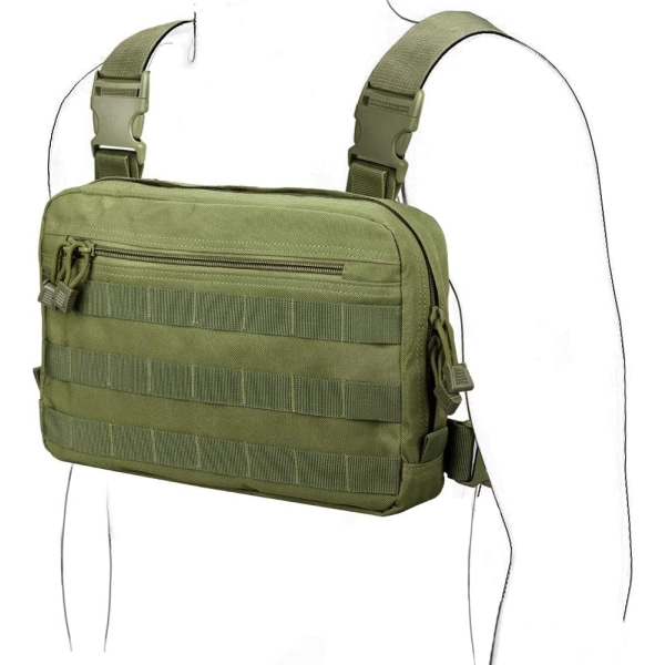 Taktisk bröstväska, Recon Kit-väskor Combat EDC-frontficka för krigsspel (1 st armégrön) Army Green