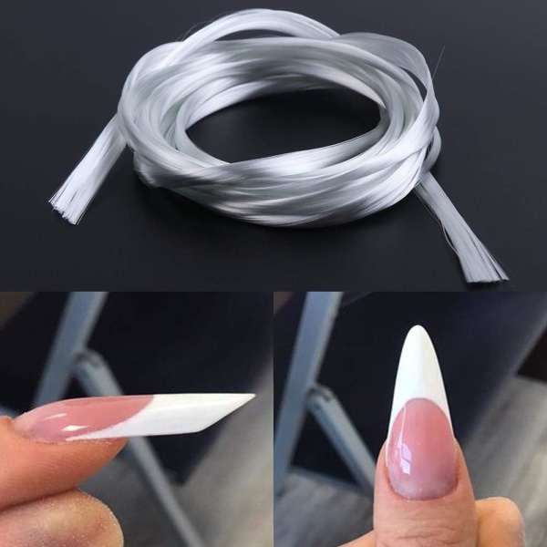 Silke Glasfiber för Nail Quick Extension Form Akryltips Nail Art Fingernaglar Manikyr Verktyg Glasfiber Wrap Building 2 m