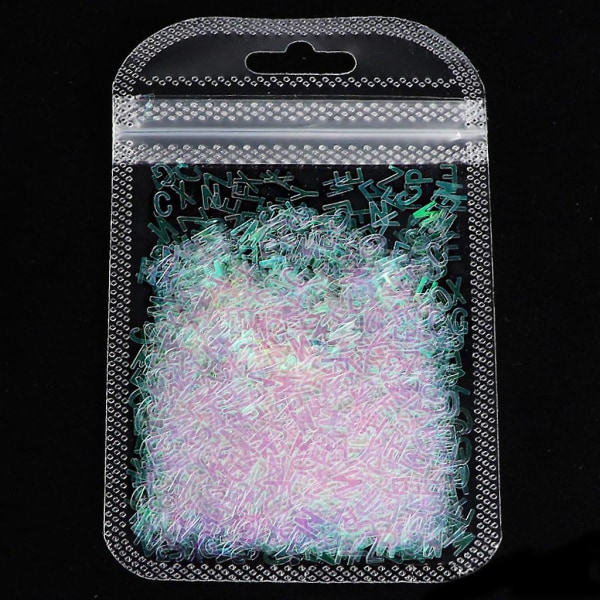 5 färg 2g holografisk Chunky Glitter Flakes Resin Craft Supply engelska brev