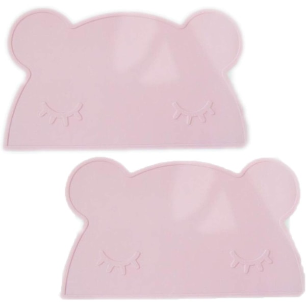 2st Bear Silikon baby Halkfri bordsmatta Eldfast matkvalitet, diskmaskin och mikrovågssäker pink