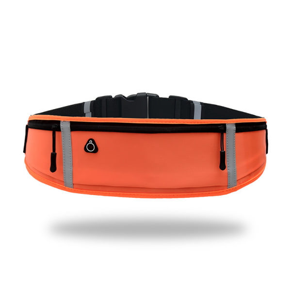 Löparbälte med vattentät justerbar elastisk rem, svetttäta midjeväskor med stor kapacitet, perfekt för löpning orange