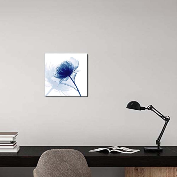 Blå flimrande blomma Moderna abstrakta målningar Canvas Väggkonst Galleri Wrapped Grace Blommiga bilder på canvastavlor 1