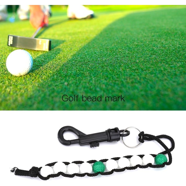 Golf Stroke Score Counter, Golf Beads Green Stroke Shot Score Counter Keeper with Clip
