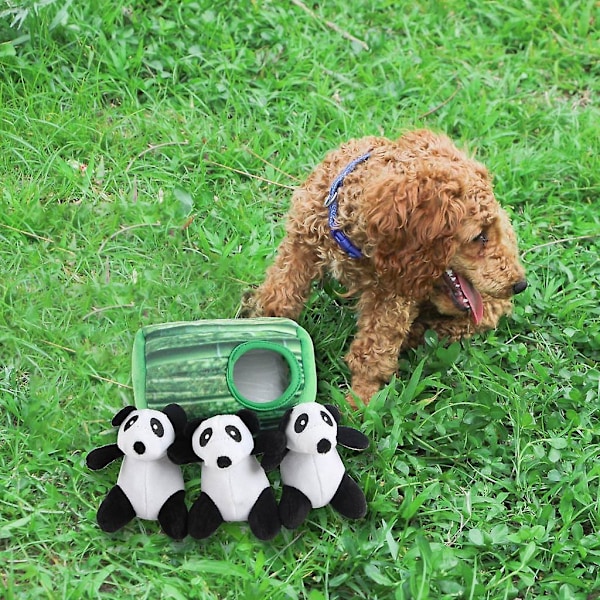 Hund plysch pip leksaker fyllda valp tuggleksak husdjur tillbehör Panda-