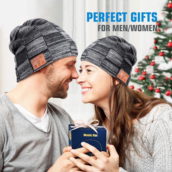 Nyhetsgåvor för män Bluetooth mössa - julstrumpa fyllmedel för män Tonåringar Vuxna hatt med hörlurar, Co