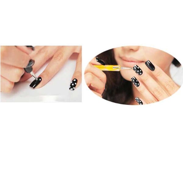 2 Way Dotting Pen Tool Nail Art Tip Dot Paint Manikyrsats Akrylborrpenna