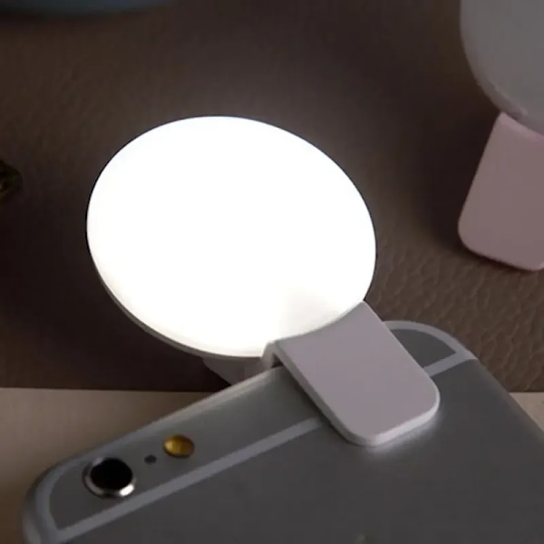 Mobiltelefon LED Selfie Ring Light Bärbar Mini Hållbar black