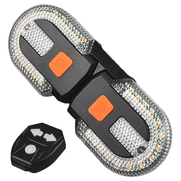 Cykelbakljus med blinkers, USB -uppladdningsbart lysande LED-säkerhetsvarningsljus för cykelbak, trådlöst