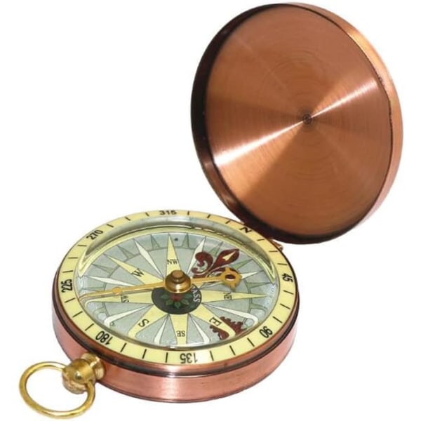 Kompass för navigation Vintage Pocket Compass Mini kopparkompass för camping, orientering, vandring, marsch 1st