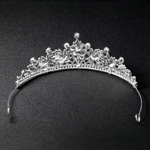 Silver Crystal Tiara Crowns Princess Crown för bröllopsfödelsedagsfest Tillbehör