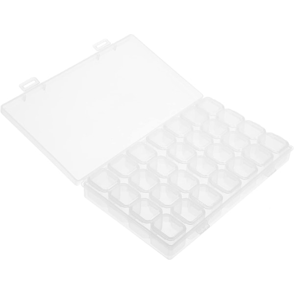 3st 28 Grids Lådor: Klar plast Organizer Box Diamant förvaringslådor Container Tillbehör Organizer Nail Art Tips Box