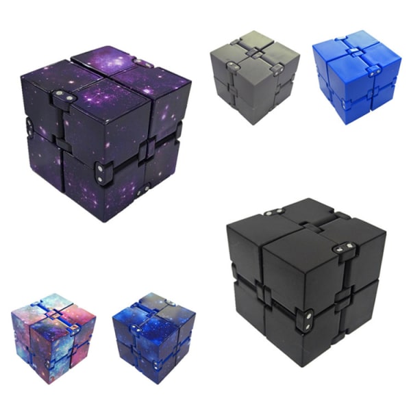 Creative Decompression Obegränsad Rubiks Cube Dekompression Rubiks Cube Fidget Toy Block för stress relief flera kol black grey blue