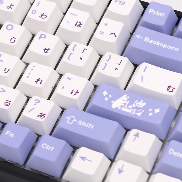 Pbt Keycaps Violet Rabbit 134 Engelska japanska för mekanisk tangentbordsfärg Subb
