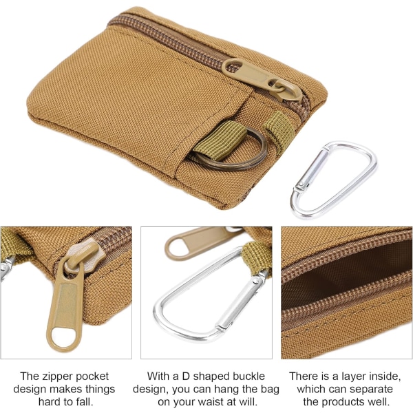Plånbok, Tactical Molle EDC Pouch Range Bag Medical Organizer Bag Militär liten plånbok Herr midjeväska för sport clay color