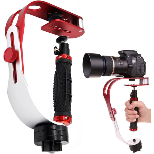 Handhållen videokamerastabilisator i aluminiumlegering Stabil, kompatibel för GoPro, Cannon, Nikon eller vilken DSLR-kamera som helst red