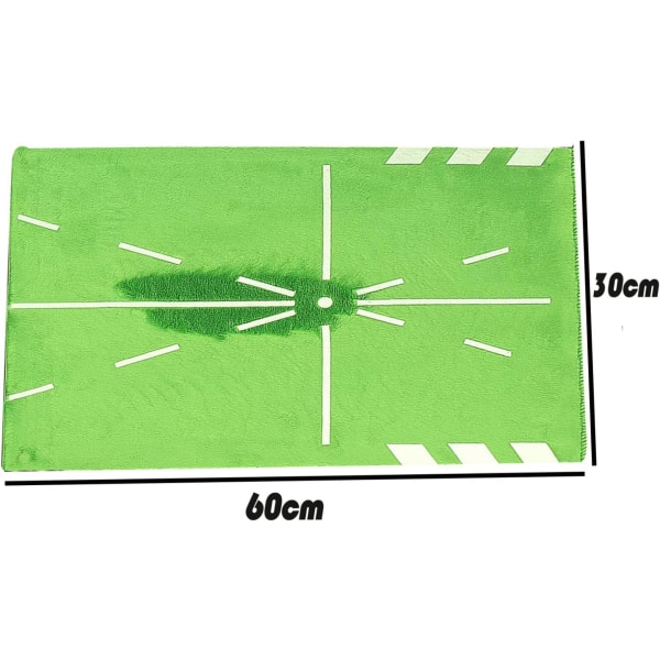 Golfträningsmattor, Svingdetektering och träff, Bärbar golfträningsmatta Analysera och korrigera din svingväg Skärpa green white