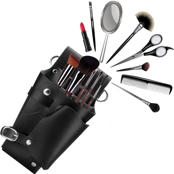 Frisörbältesväska, multifunktionellt verktyg för frisörbälte med justerbart midjeaxelbälte (svart)
