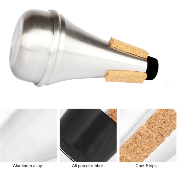 Trumpet Mute, aluminiumlegering Mini Portable Mute Dampener ersättning för trumpetinstrumenttillbehör