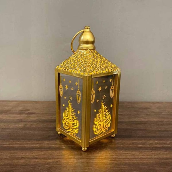 LED Pendelbelysning Semesterbelysning Dekorativ Lampa Smidesjärn Nattljus Vit/Guld Stor Dekoration Ny Ramadan gold