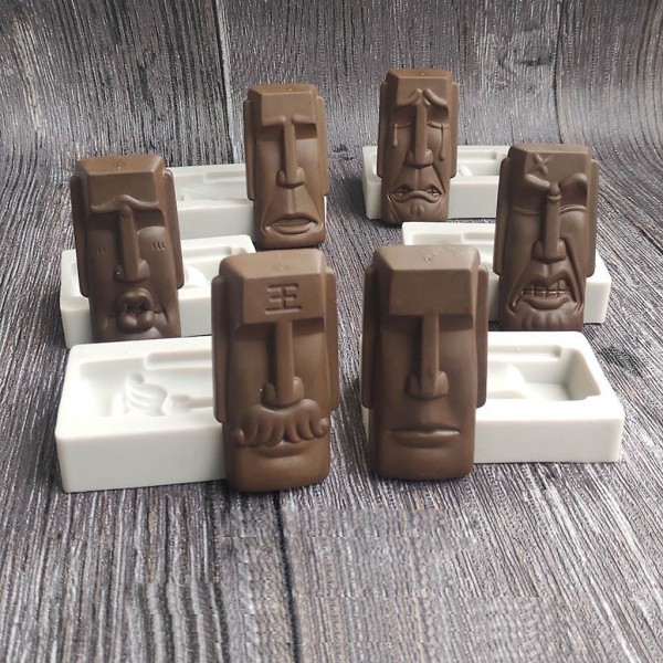 Påskön Moai Monolith Skulptur Form Chokladform Form Hantverksverktyg