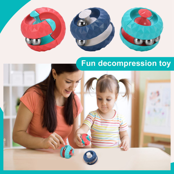 Orbit Ball-leksaker, toppsnurrleksaker som stress relief och kreativa dekompressionsleksaker, Track Infinite Flip Change Puzzle G blue