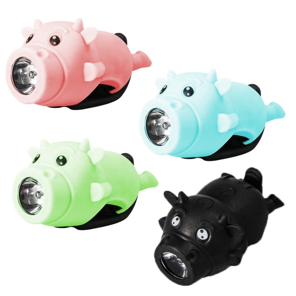 USB uppladdningsbar cykellampa med kohornsklocka för barn - främre cykellampa och tillbehör pink