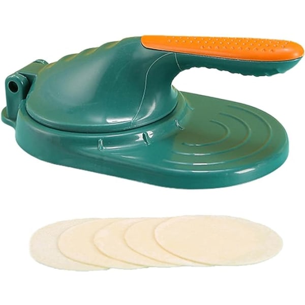1st manuell Tortilla Press Maker | Dumpling Wrappers, Dumpling Skin Making Tools for Kitchen Gadget, （grön/orange/rosa/ green 21*24*11cm