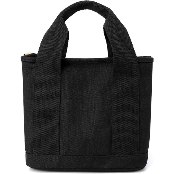 Modecanvasväska, tygväska förvaringsväska Handväska med flera fickor Handväska med stor kapacitet Handväska med flera fickor för resor black