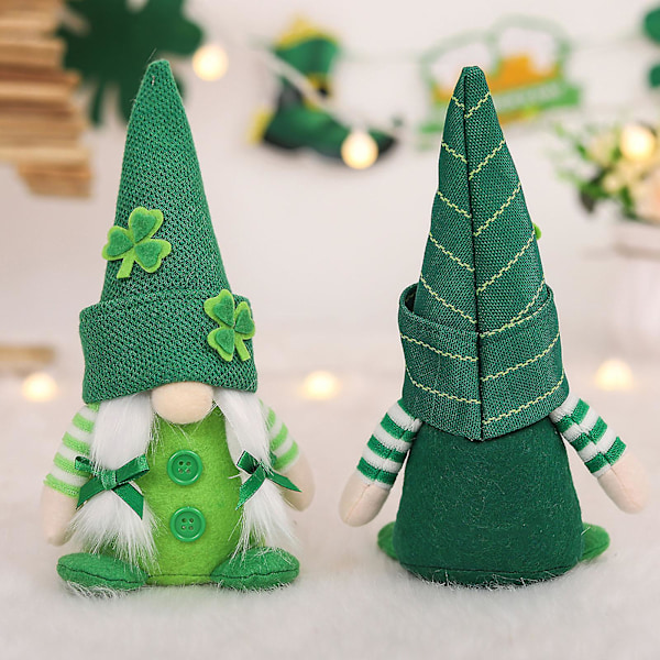 Patrick's Day Gnome Decor Plysch Irländsk Leprechaun Skandinavisk Till A