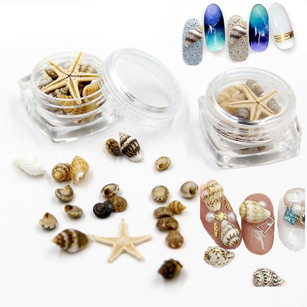 Liten naturlig strand snäckskal sjöstjärna Nautical Decor Nail Art smycken