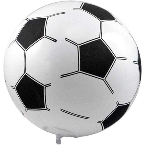 Uppblåsbar fotboll - Blow Up Ball med Fotbollsdesign - För stranden, trädgården eller poolen - Vit