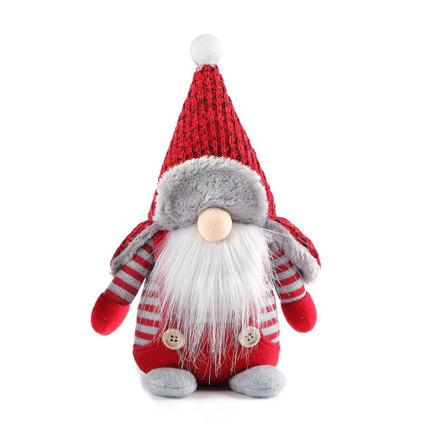 Jultomte för docka Tomte Stripes spets hatt skandinavisk prydnadsleksak