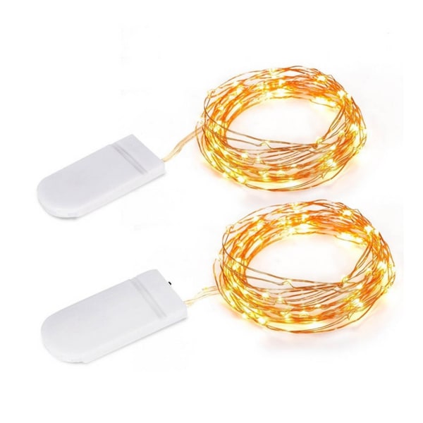 LED-slingor, LED Fairy Lights batteridrivna, koppartrådslampor för hemträdgård Mors dag bröllopsfest 2st 3m