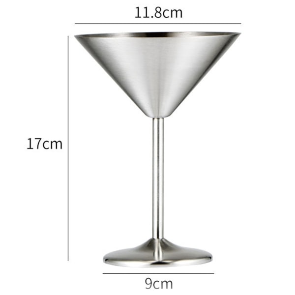 Cocktailglas, Martiniglas Återanvändbara okrossbara glas dricksjuicekopp glas, 1 st silver