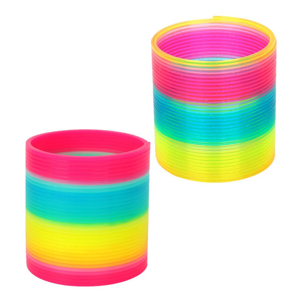 Spring Toy, Plast Rainbow Giant Slinky, elastisk cirkel färg cirkel jenga barnleksaker för åldrarna 5 upp, presenter och presenter 2