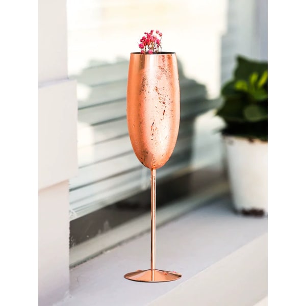 Champagneglas, Champagneglas i rostfritt stål, Perfekt för fars dag, bröllop, fester och årsdagar rose gold